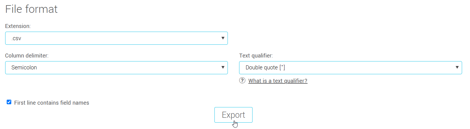 File format csv