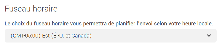 Configuration du fuseau horaire du compte